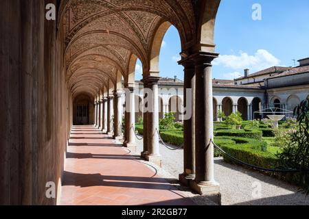 Vista della Galleria dipinta e del Giardino pensile nel Palazzo Ducale di Mantova, Mantova, Lombardia, Italia, Europa Foto Stock