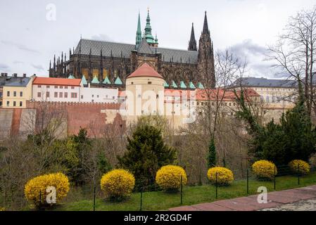 Castello di Praga, Cattedrale di San Vito, Hradcany, Praga, Repubblica Ceca Foto Stock