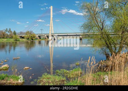 Elbebrücken Niederwartha visto dalla Elberadweg sulla riva sinistra dell'Elba, Dresda, Sassonia, Germania Foto Stock