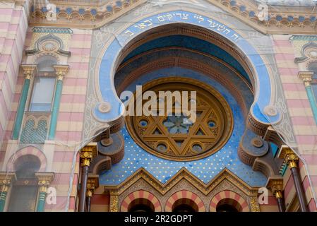 Sinagoga di Gerusalemme, Stella di Davide, Praga, Repubblica Ceca Foto Stock