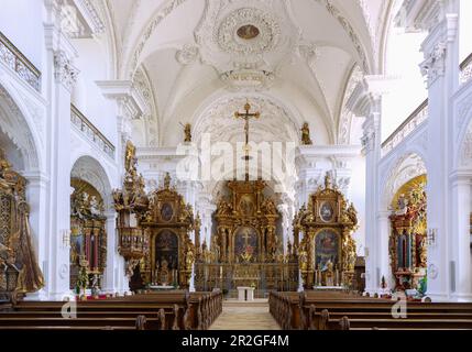 Monastero di Obermarchtal; Minster di San Pietro e Paolo, chiesa del monastero, interno, nel Giura svevo, Baden-Württemberg, Germania Foto Stock