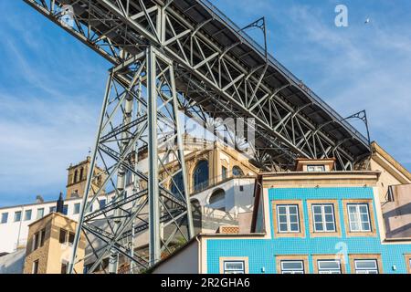 Ponte Luís i e monastero di Mosteiro da Serra do Pilar a Porto, Portogallo Foto Stock