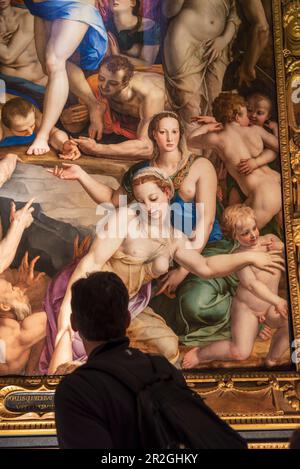 Dipinto di Angelo Bronzino, discesa di Cristo nel Limbo, Santa Croce dall'interno, Chiesa francescana, Firenze, Toscana, Italia, Europa Foto Stock