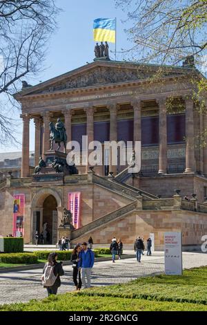 Alte Nationalgalerie, statua in bronzo di Friedrich Wilhelm IV a cavallo, Museum Island, Berlin Mitte, Berlino, Germania, Europa Foto Stock