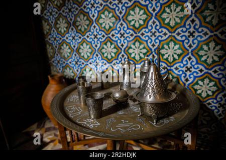 tè antico a marrakech, marocco Foto Stock