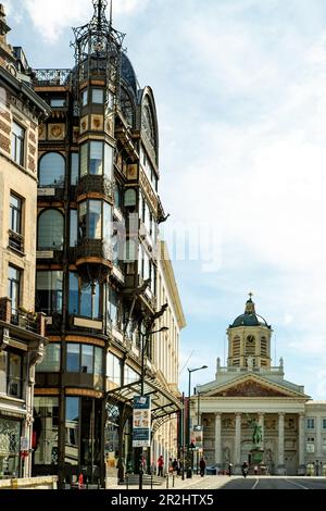 Art Nouveau di fronte al Museo degli Strumenti musicali a Bruxelles, Belgio. Foto Stock