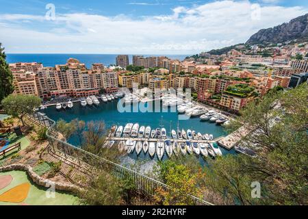 Marina Port de Fontvieille nel Principato di Monaco Foto Stock