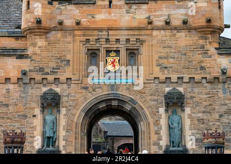 Porta d'ingresso del Castello di Edimburgo, Edimburgo, Scozia, Regno Unito, Europa Foto Stock