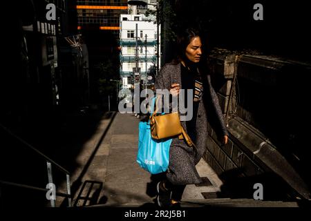 Illustrazione della vita quotidiana a Hong Kong Foto Stock