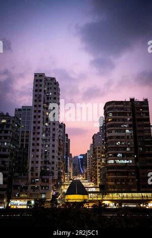 Illustrazione della vita quotidiana a Hong Kong Foto Stock