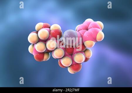 Modello molecolare di amigdalina, illustrazione Foto Stock