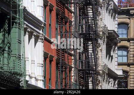 Greene Street, Cast Iron District SOHO, Manhattan, New York, New York, Stati Uniti Foto Stock