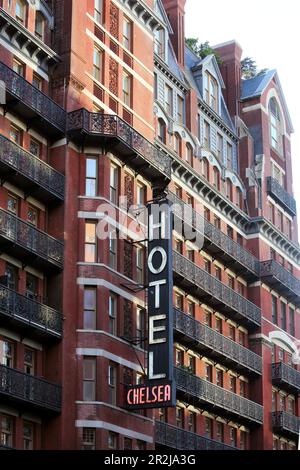 Chelsea Hotel, Chelsea, 23rd Street, Manhattan, New York, New York, Stati Uniti Foto Stock