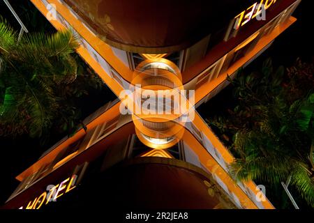 Doppia esposizione di un hotel Art Deco a South Beach a Miami, Florida Foto Stock