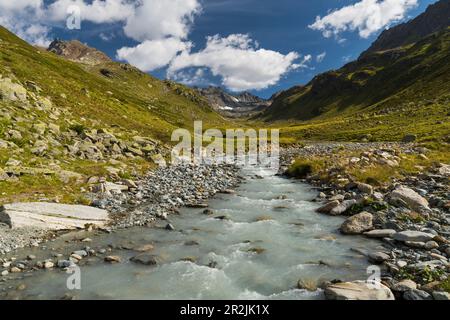 Bieltalbach, Bieltal, Gruppo Silvretta, Tirolo, Austria Foto Stock