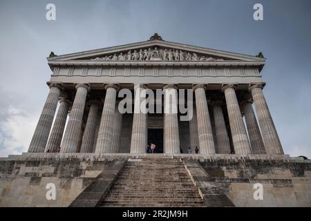 Walhalla Memorial a Donaustauf vicino Regensburg, Palatinato superiore, Baviera inferiore, Baviera, Danubio, Germania Foto Stock