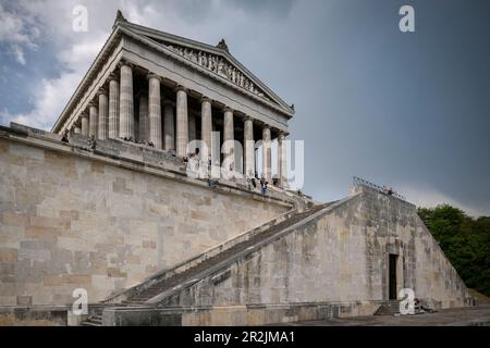 Walhalla Memorial a Donaustauf vicino Regensburg, Palatinato superiore, Baviera inferiore, Baviera, Danubio, Germania Foto Stock