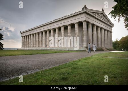 Walhalla Memorial a Donaustauf vicino Regensburg, Palatinato superiore, Baviera inferiore, Baviera, Danubio, Germania Foto Stock