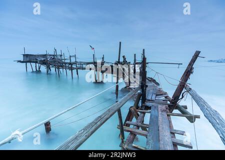 La Costa dei Trabocchi di Marina di San Vito, Trabocco, Chieti, Abruzzo, Italia, Europa Foto Stock