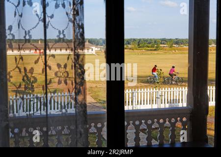 Fort Abraham Lincoln parco dello Stato, Generale Custers House, Bismarck Burleigh County, il Dakota del Nord, STATI UNITI D'AMERICA Foto Stock