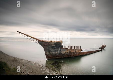 Naufragio a Puntas Arenas, Patagonia, provincia di Magallanes, Cile, Sud America Foto Stock