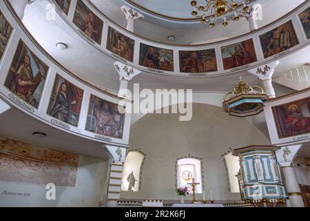 Untersuhl; chiesa rotonda; spazio interno Foto Stock