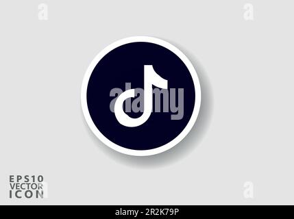 TikTok logo Vector è una rappresentazione stilizzata del logo per la popolare app di social media. Il design è semplice, pulito e moderno Illustrazione Vettoriale