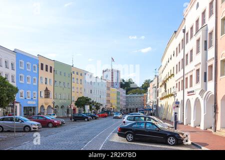 Mühldorf am Inn; Piazza della Città con Nagelschmiedturm Foto Stock