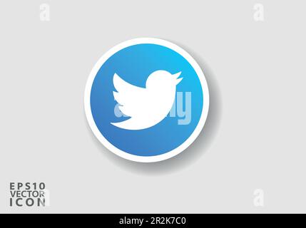 Twitter logo Vector è una rappresentazione stilizzata del logo per la popolare app di social media. Il design è semplice, pulito e moderno Illustrazione Vettoriale