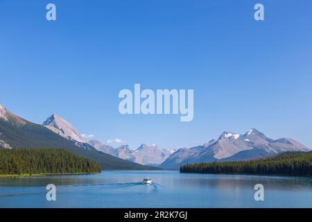 Jasper National Park, Maligne Lake, Spirit Island Boat Cruise Foto Stock