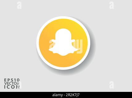 Snapchat logo vector è una rappresentazione stilizzata del logo per la popolare app di social media. Il design è semplice, pulito e moderno Illustrazione Vettoriale