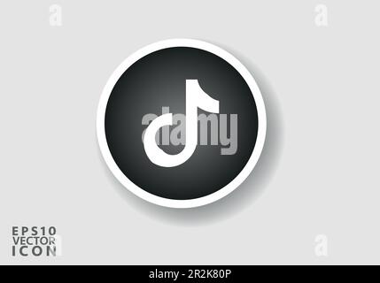 TikTok logo Vector è una rappresentazione stilizzata del logo per la popolare app di social media. Il design è semplice, pulito e moderno Illustrazione Vettoriale