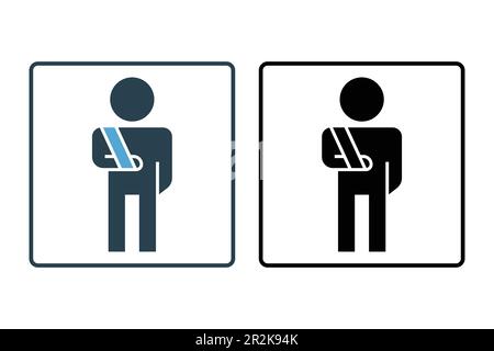 Icona incidenti e lesioni. tipo di assicurazione infortuni. Design a icone solido. Semplice disegno vettoriale modificabile Illustrazione Vettoriale
