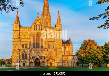 La Cattedrale di Salisbury, Salisbury, Wiltshire, Inghilterra, Regno Unito Foto Stock