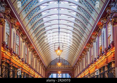 Leadenhall Market, Liverpool Street, Londra, Inghilterra, Regno Unito Foto Stock