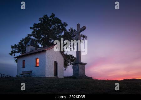 Cappella vicino Hofaschenbach, Rhoen, Assia Germania Foto Stock