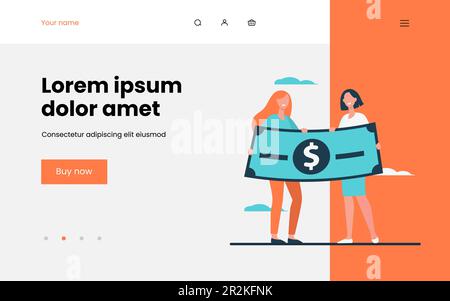 Donne vincenti premio in denaro Illustrazione Vettoriale