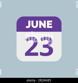 Giugno 23 icona della data del calendario Illustrazione Vettoriale