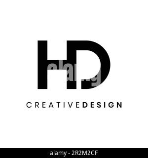 Semplice, moderno ed elegante lettera HD logo design vettore Illustrazione Vettoriale