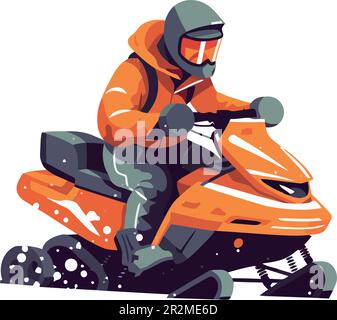 illustrazione vettoriale di un uomo che guida una moto d'acqua su bianco Illustrazione Vettoriale