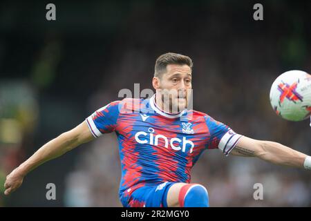 Londra, Regno Unito. 20th maggio, 2023. Joel Ward of Crystal Palace durante la partita della Premier League tra Fulham e Crystal Palace a Craven Cottage, Londra, Inghilterra il 20 maggio 2023. Foto di Salvio Calabrese. Solo per uso editoriale, licenza richiesta per uso commerciale. Non è utilizzabile nelle scommesse, nei giochi o nelle pubblicazioni di un singolo club/campionato/giocatore. Credit: UK Sports Pics Ltd/Alamy Live News Foto Stock