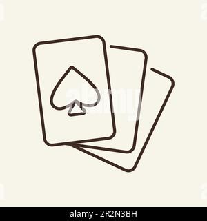 Icona della linea delle carte da gioco Illustrazione Vettoriale