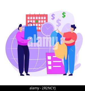 La gente che fa la pagina web di shopping Illustrazione Vettoriale