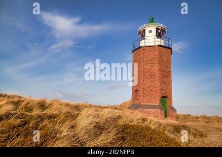 Faro croce Rotes Cliff, Sylt, Schleswig-Holstein, Germania Foto Stock