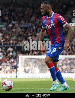 LONDRA, INGHILTERRA - MAGGIO 20: Jordan Ayew del Crystal Palace durante la partita della Premier League tra Fulham FC e Crystal Palace al Craven Cottage il 20 Maggio 2023 a Londra, Regno Unito. (Foto di MB Media) Foto Stock