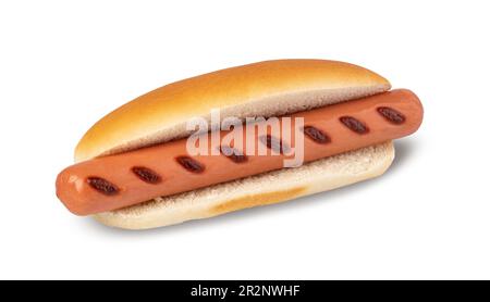 Hot Dog isolati su sfondo bianco Foto Stock