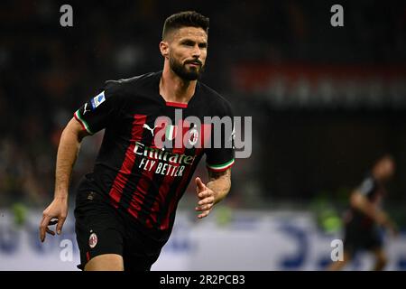 Olivier Giroud dell'AC Milan in azione durante la Serie A Football Match AC Milan vs Sampdoria allo stadio San Siro di Milano il 20 maggio 2023 Credit: Piero Crociatti/Alamy Live News Foto Stock