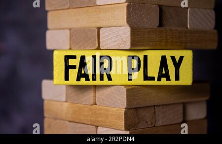 Testo fair play su blocco note, concetto sfondo. Foto Stock