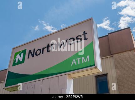 L'indicazione Northwest Bank ATM su North Fraley Street a Kane, Pennsylvania, Stati Uniti Foto Stock