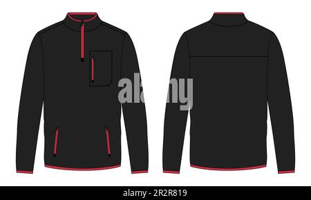 Bomber Jacket disegno tecnico disegno disegno disegno disegno piatto Moda modello di illustrazione vettoriale viste frontale e posteriore Illustrazione Vettoriale